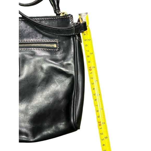 Dooney Bourke Florentine Leather Tassel Crossbody Shoulder Bag Black - Picture 10 of 10